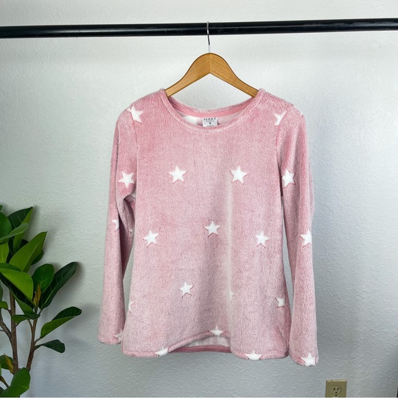 -`♡´- Free! Fuzzy Star Print Soft Pullover Sweater Size S - Picture 3 of 11